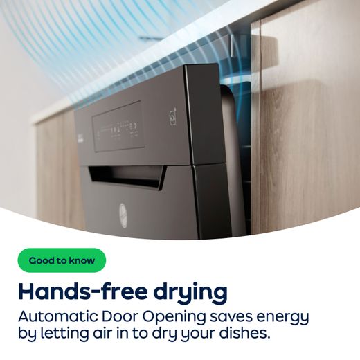 Hoover Integrated Slimline Dishwasher - Silver Control Panel with Fixed Door Fixing Kit - AO Annotation - Auto Door Open
